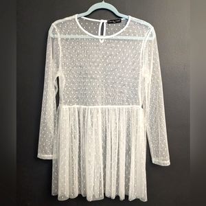 Kim & Cami Beautiful Sheer Baby Doll Top Sz. SMALL